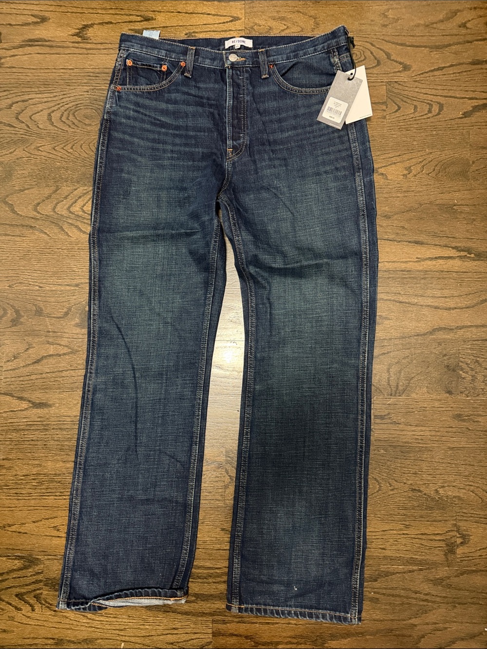 Re/Done Women's Dark Blue Straight Jeans